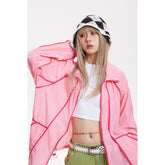 Unisex Jacket Stand Collar Coat for Men and Women Loose Jacket
